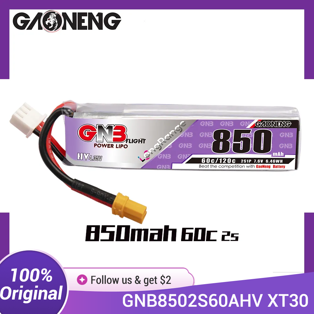 Drone Rc Link - GAONENG GNB LiPo Battery 850mAh 2S