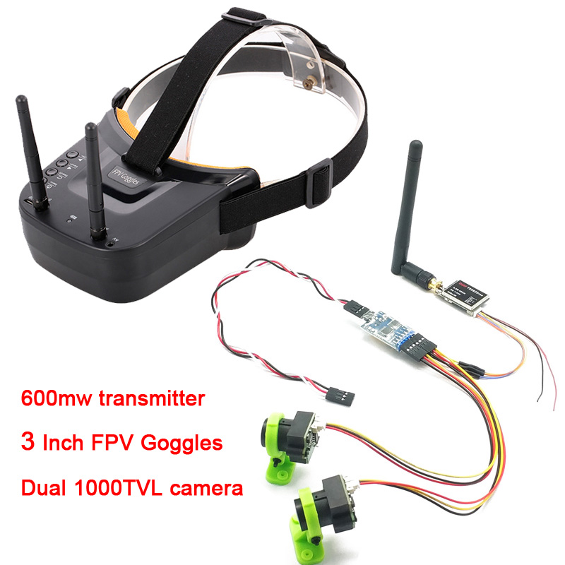 3 channel Dual Video camera CM - Fpv Goggles Headset 评论和价格