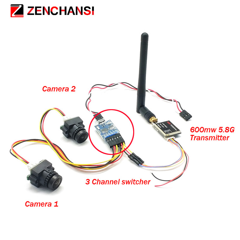 3 channel Dual Video camera CM - Fpv Goggles Headset 评论和价格