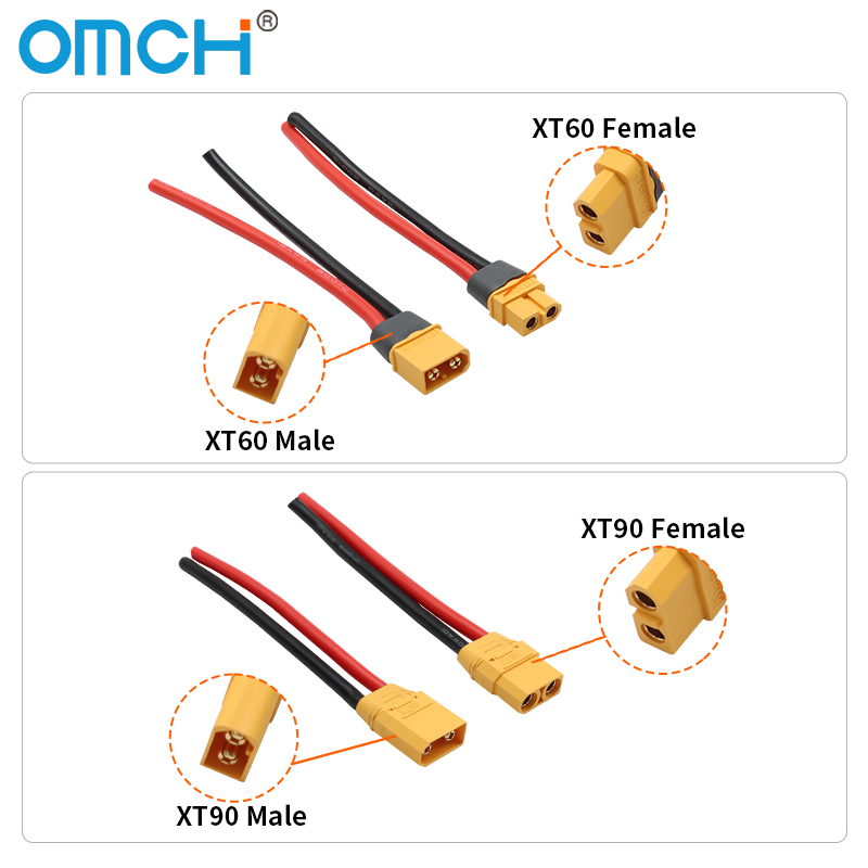 OMCH XT60 12/14AWG XT90 10AWG  - Drone Rc Link 评论和价格