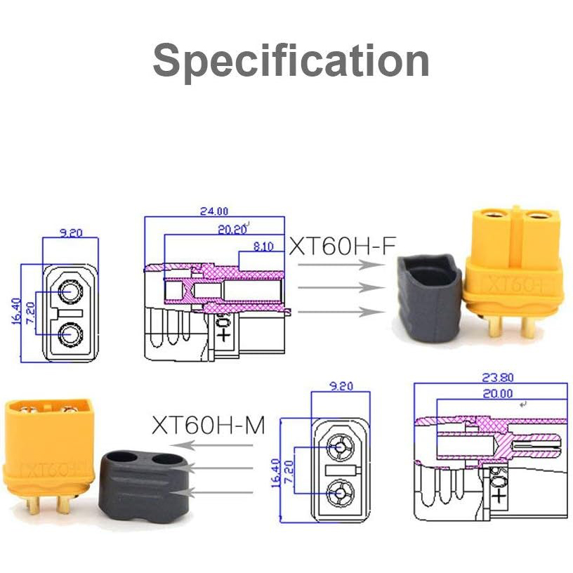 5 Pairs XT60H Connector Plug w - Drone Rc Link 评论和价格