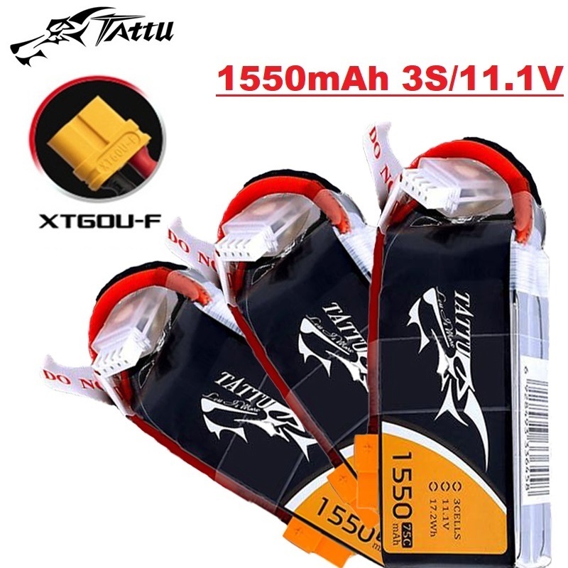 TATTU 3S 11.1V 1550mAh 75C LiP - Drone Rc Link 评论和价格